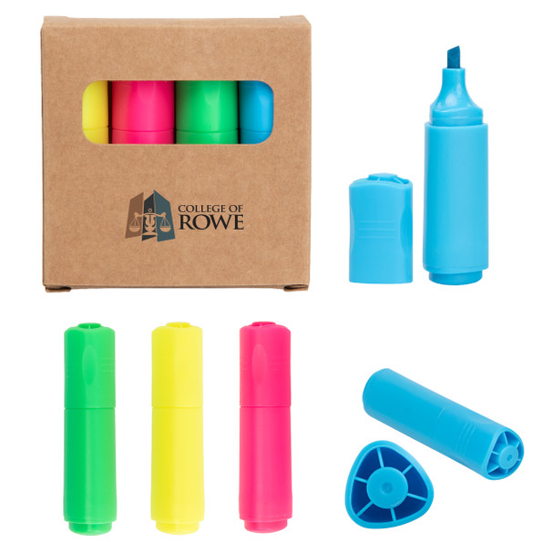4-In-1 Custom Mini Highlighter Set