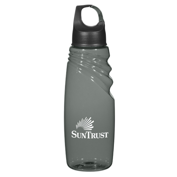 Custom Logo Crest Carabiner Promo Sports Bottle - 24 oz.