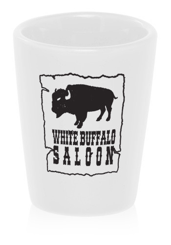 Custom Logo Ceramic Shot Glass - 2 oz.