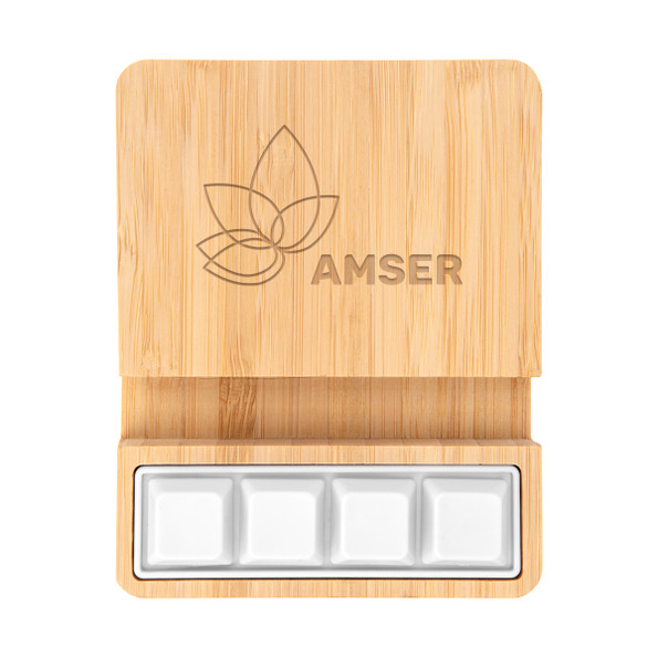 Branded Bamboo Wireless Charger & Stress Relief Stand