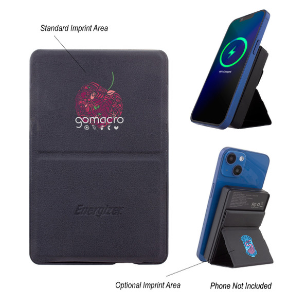 Energizer Mag-N-Kick Custom Wireless Charger Power Bank & Stand - 5000 mAh