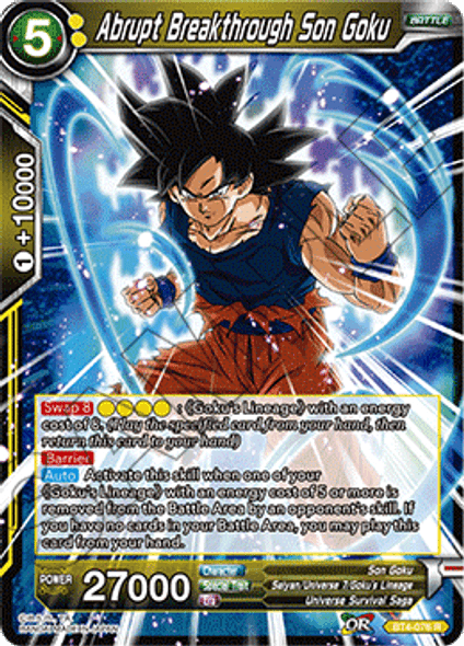 BT4-076: Abrupt Breakthrough Son Goku