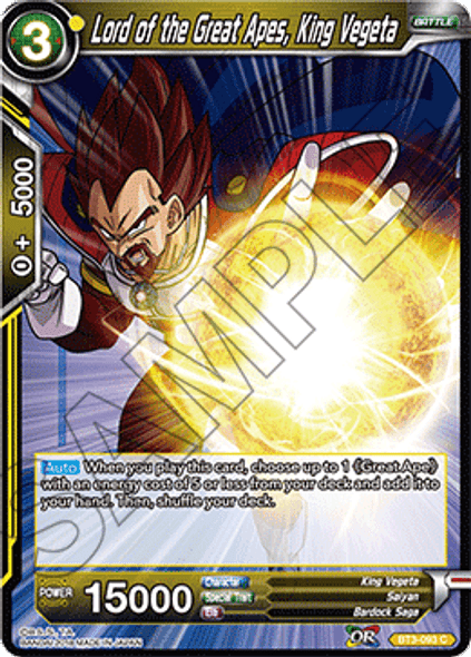 BT3-093: Lord of the Great Apes, King Vegeta