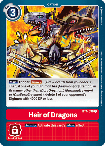 BT4-099: Heir of Dragons