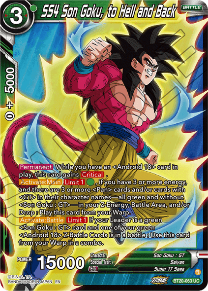 BT20-063: SS4 Son Goku, to Hell and Back