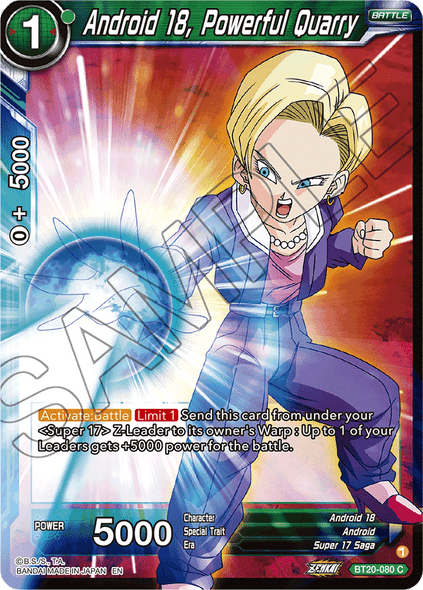 BT20-080: Android 18, Powerful Quarry