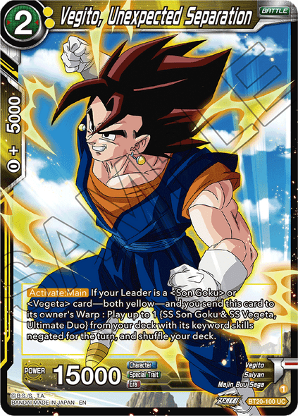 BT20-100: Vegito, Unexpected Separation