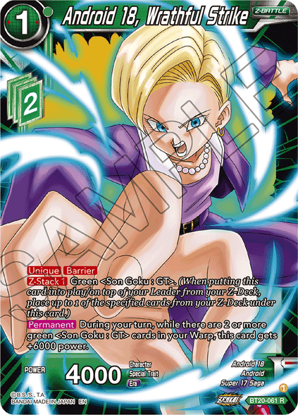 BT20-061: Android 18, Wrathful Strike (Foil)