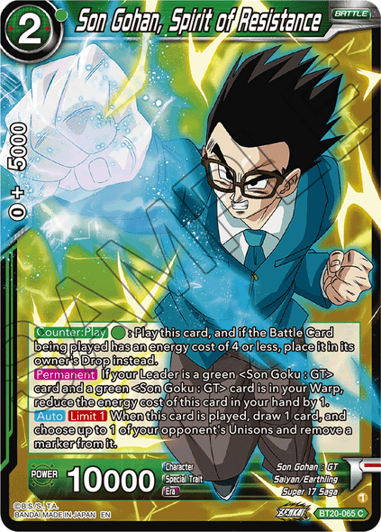 BT20-065: Son Gohan, Spirit of Resistance (Foil)