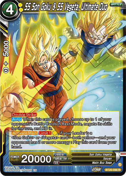 BT20-096: SS Son Goku & SS Vegeta, Ultimate Duo (Foil)
