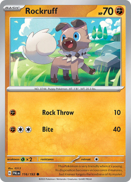 SV02-116/193: Rockruff (Reverse Holo)