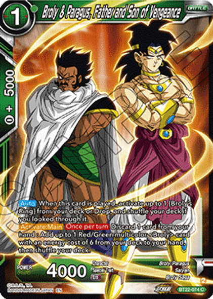 BT22-074: Broly & Paragus, Father and Son of Vengeance