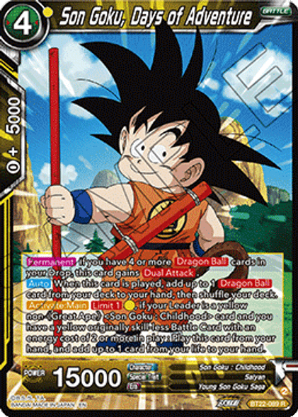 BT22-089: Son Goku, Days of Adventure