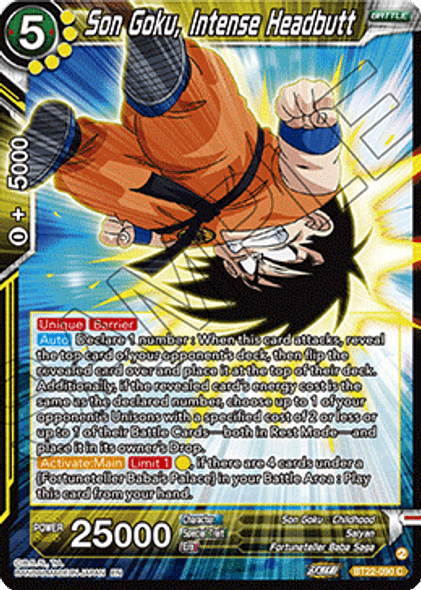 BT22-090: Son Goku, Intense Headbutt