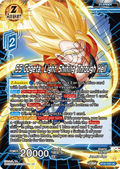 BT22-033: SS Gogeta, Light Shining Through Hell (Foil)