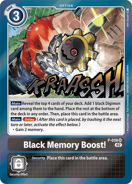P-039: Black Memory Boost! (RB01 Textured Foil Reprint)