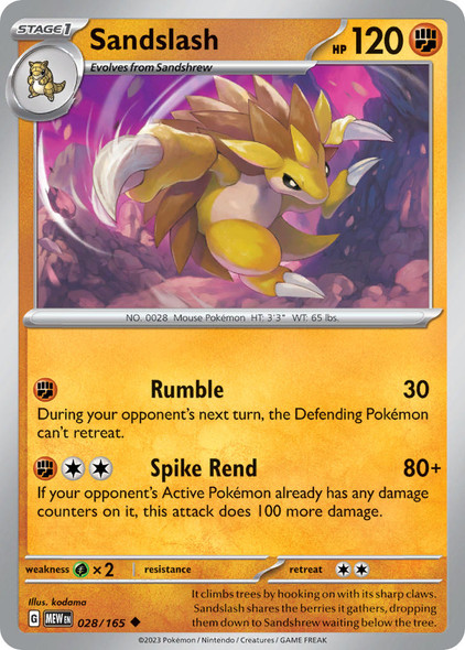 028/165: Sandslash (Reverse Holo)