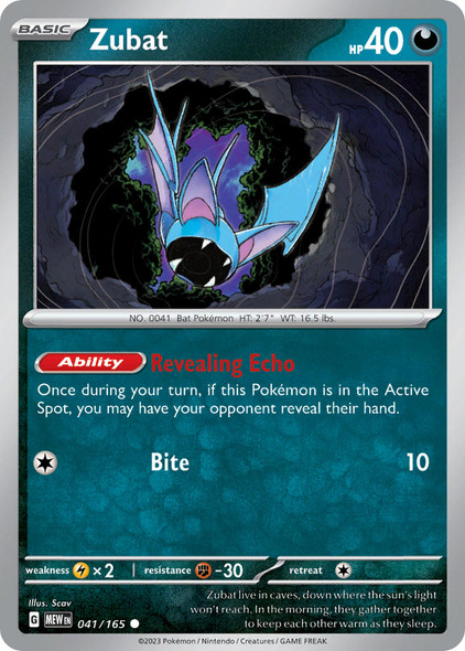 041/165: Zubat (Reverse Holo)