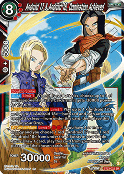 BT23-022: Android 17 & Android 18, Domination Achieved (SR)