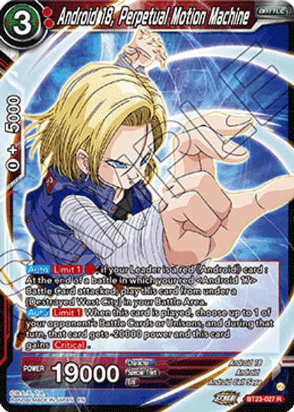 BT23-027: Android 18, Perpetual Motion Machine