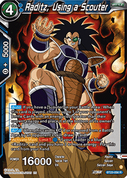 BT23-056: Raditz, Using a Scouter