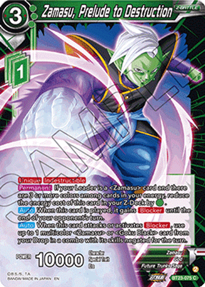 BT23-075: Zamasu, Prelude to Destruction