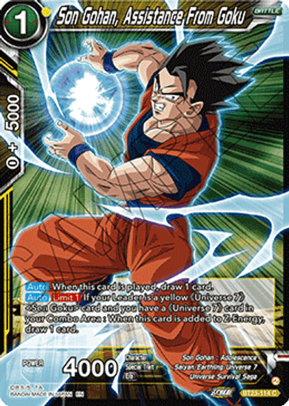 BT23-114: Son Gohan, Assistance From Goku