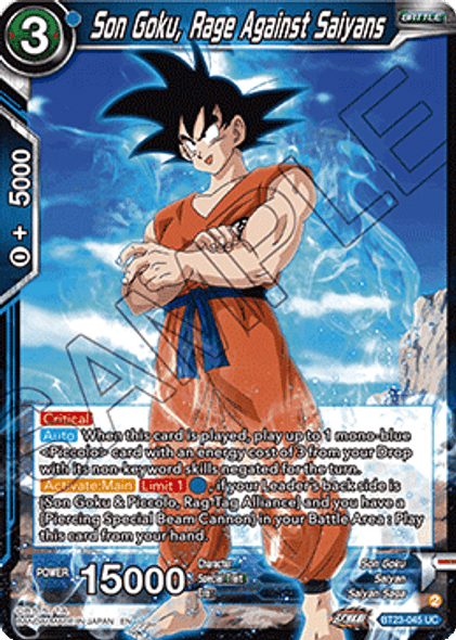 BT23-045: Son Goku, Rage Against Saiyans (Foil)