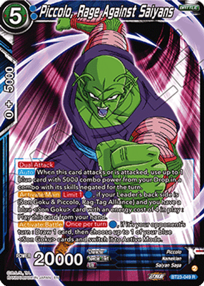 BT23-049: Piccolo, Rage Against Saiyans (Foil)