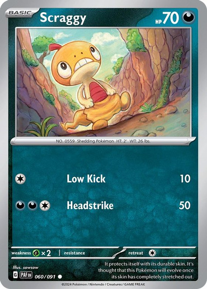 PAF-060/091: Scraggy (Reverse Holo)