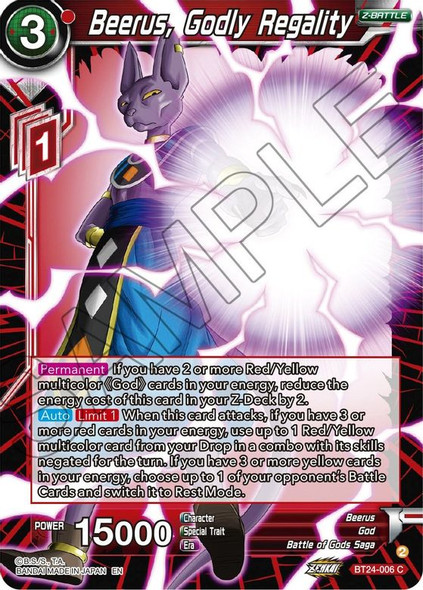 BT24-006: Beerus, Godly Regality