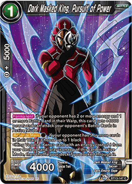 BT13-147: Dark Masked King, Pursuit of Power