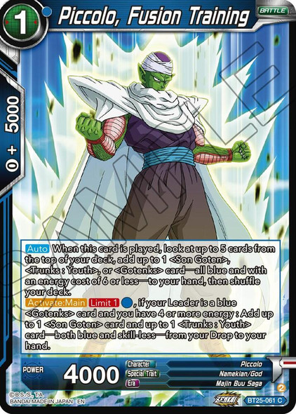 BT25-061: Piccolo, Fusion Training