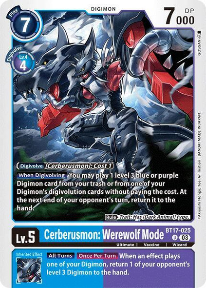 BT17-025: Cerberusmon: Werewolf Mode