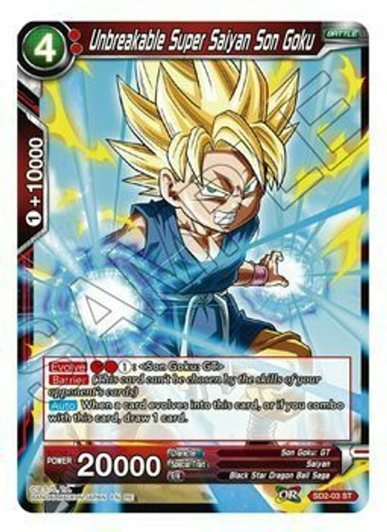 SD2-03: Unbreakable Super Saiyan Son Goku (Mythic Booster Print)