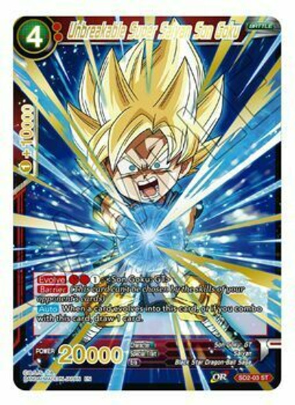SD2-03: Unbreakable Super Saiyan Son Goku (Mythic Booster Alternate Art Foil)