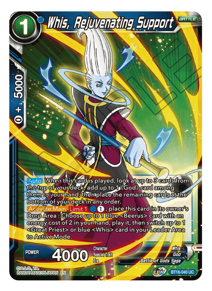 BT16-040: Whis, Rejuvenating Support