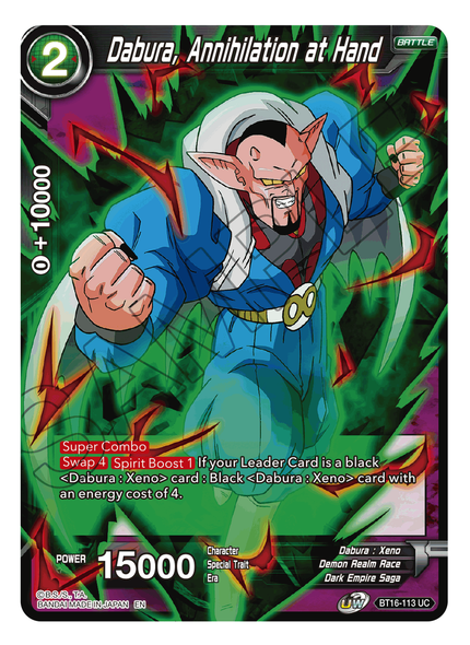 BT16-113: Dabura, Annihilation at Hand