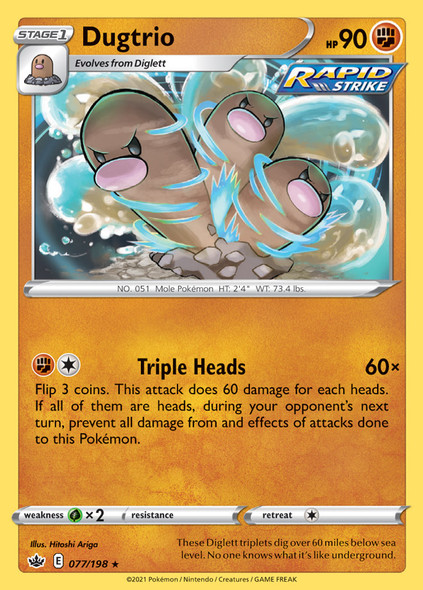 SWSH06-077/198: Dugtrio (Reverse Holo)