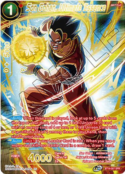 BT14-007: Son Gohan, Ultimate Essence (SPR)