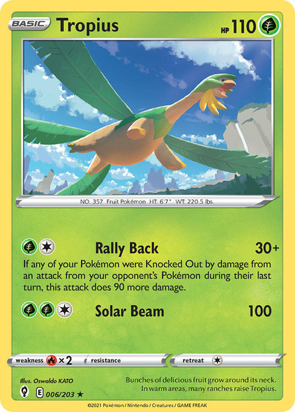 SWSH07-006/203: Tropius (Reverse Holo)