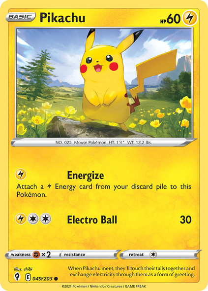 SWSH07-049/203: Pikachu (Reverse Holo)