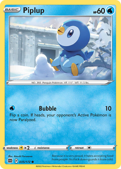 SWSH09-035/172: Piplup (Reverse Holo)