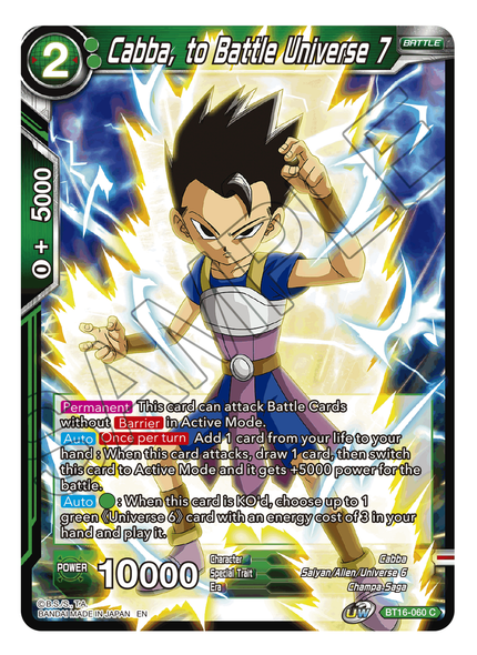 BT16-060: Cabba, to Battle Universe 7 (Foil)