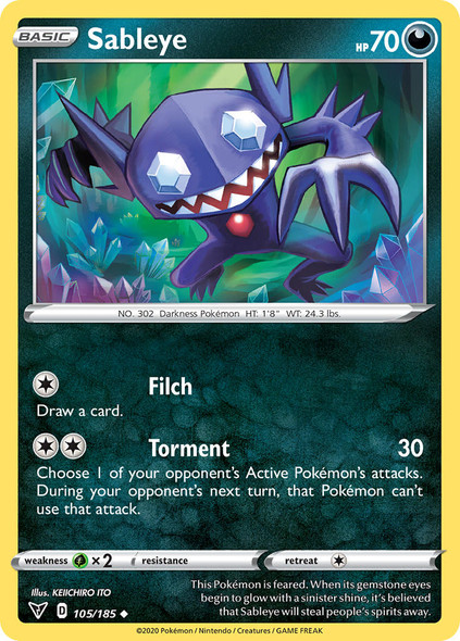 SWSH04-105/185: Sableye (Reverse Holo)