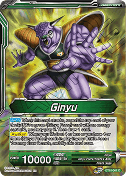 BT10-061: Ginyu // Ginyu, New Leader of the Force