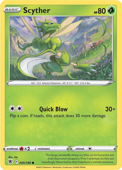 SWSH10-005/189: Scyther (Reverse Holo)