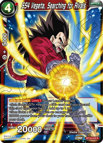 BT18-016: SS4 Vegeta, Searching for Rivals