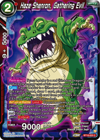 BT18-022: Haze Shenron, Gathering Evil