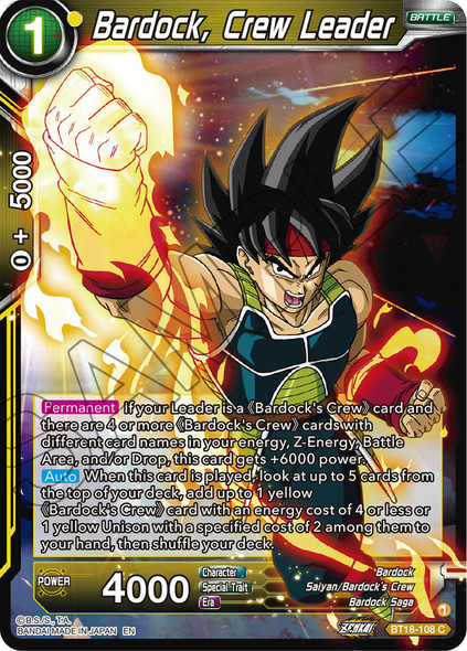 BT18-108: Bardock, Crew Leader